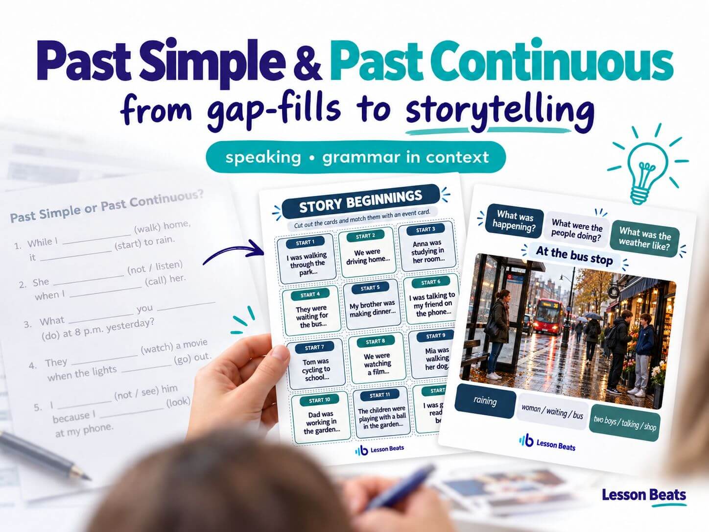 Past Simple vs Past Continuous w mówieniu. Storytelling na&nbsp;lekcji