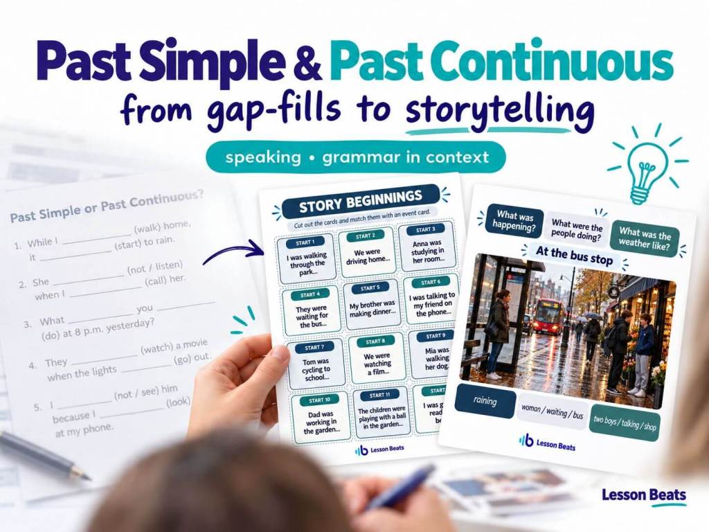 Past Simple vs Past Continuous w mówieniu. Storytelling na&nbsp;lekcji